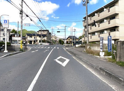 【前面道路含む現地写真】 | 左京区静市市原町　注文住宅　建築条件なし　土地