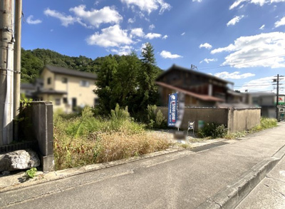 【前面道路含む現地写真】 | 左京区静市市原町　注文住宅　建築条件なし　土地