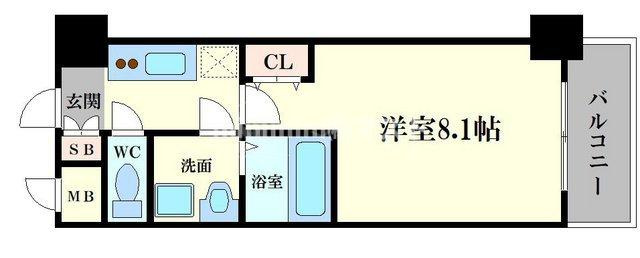 大阪市東成区中本３丁目の賃貸マンションの間取り
