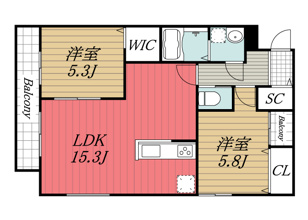 【間取り】 | プランドール西都賀　5