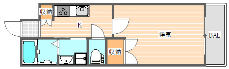 No.102 CLUB ORIENT(No.102 クラブオリエント)の間取り|使いやすい間取りです。