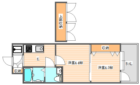 No.48 PROJECT2100博多(No.48プロジェクト2100博多)の間取り|使いやすい間取りです。