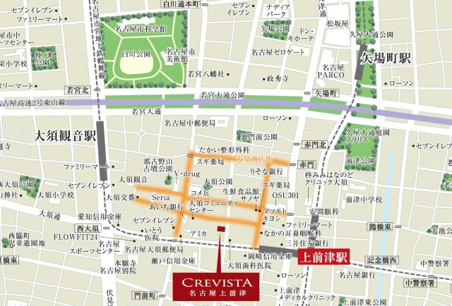 クレヴィスタ名古屋上前津の地図