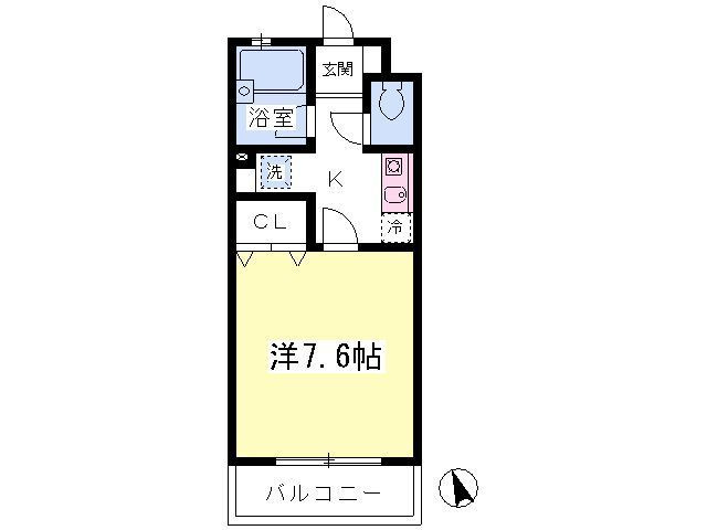 24平米　洋室7.6帖の１Kです！