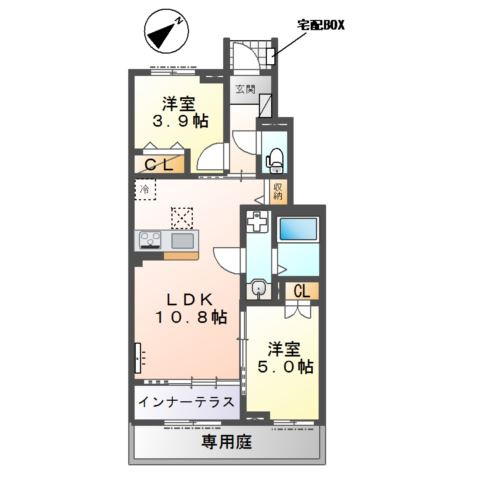 越谷市大字下間久里アパート新築工事（仮）の間取り