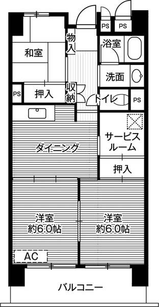 ビレッジハウス成田吾妻タワー1号棟の間取り