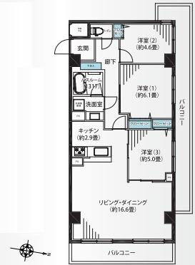レクセル保土ケ谷の間取り|角部屋で開放感良好です。
陽当たり・通風共に良好です♪
