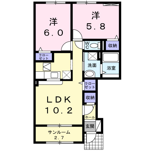 ニューシティ下堀Ⅱの間取り