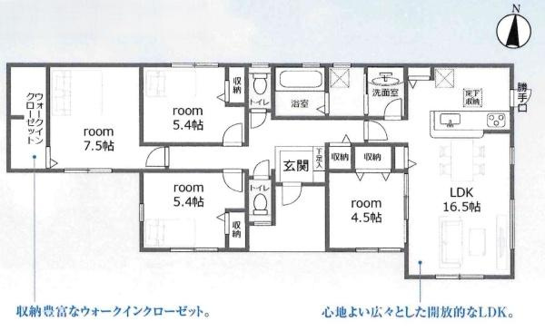 蒲郡第56形原町南双太山　全1棟・1号棟の間取り