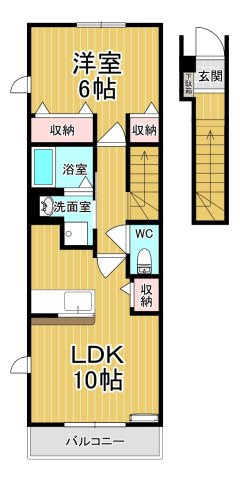 【間取り】 | サンディーアＣ | カップルさんにオススメのお部屋です♪