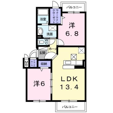 メゾンドファミーユ鶴見緑地ⅡＡの間取り