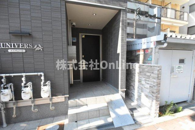 大阪市東成区大今里南１丁目のアパートのエントランス