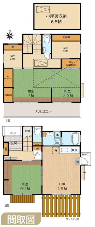 調布市菊野台３丁目の中古一戸建の間取り