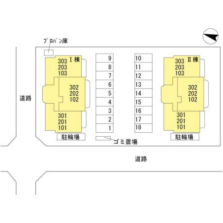 パークス　Ⅱ の区画図