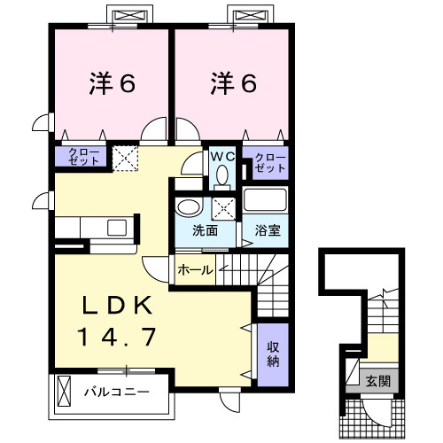 ラフレシール三日市Ⅱの間取り
