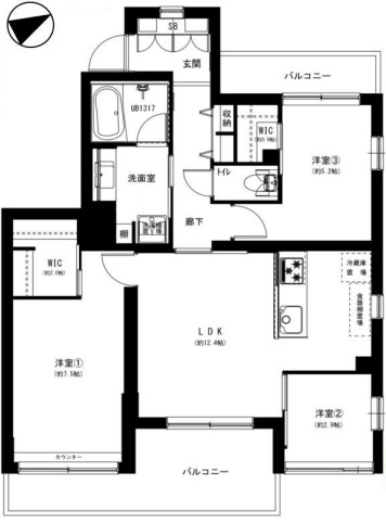 プリンスハイツ市ヶ谷の間取り