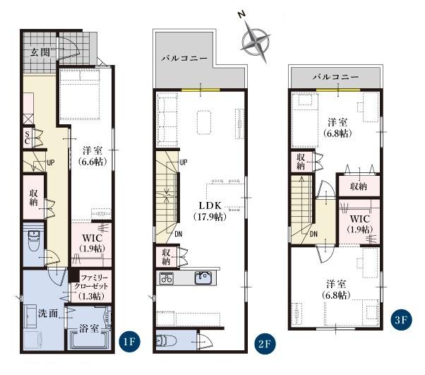 【間取り】 | 葵区八千代町3期　新築戸建　全1棟