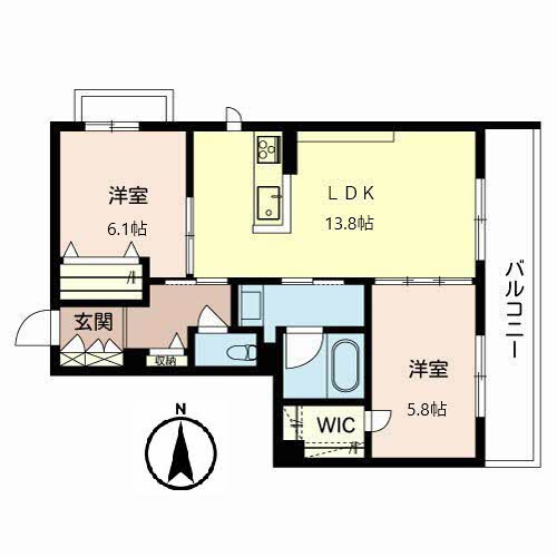 高槻市富田町４丁目の賃貸マンションの間取り