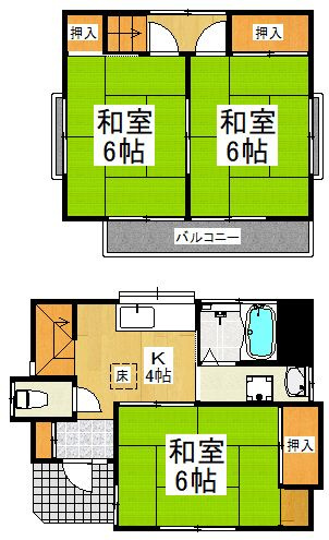 【間取り】 | 新座２丁目貸家