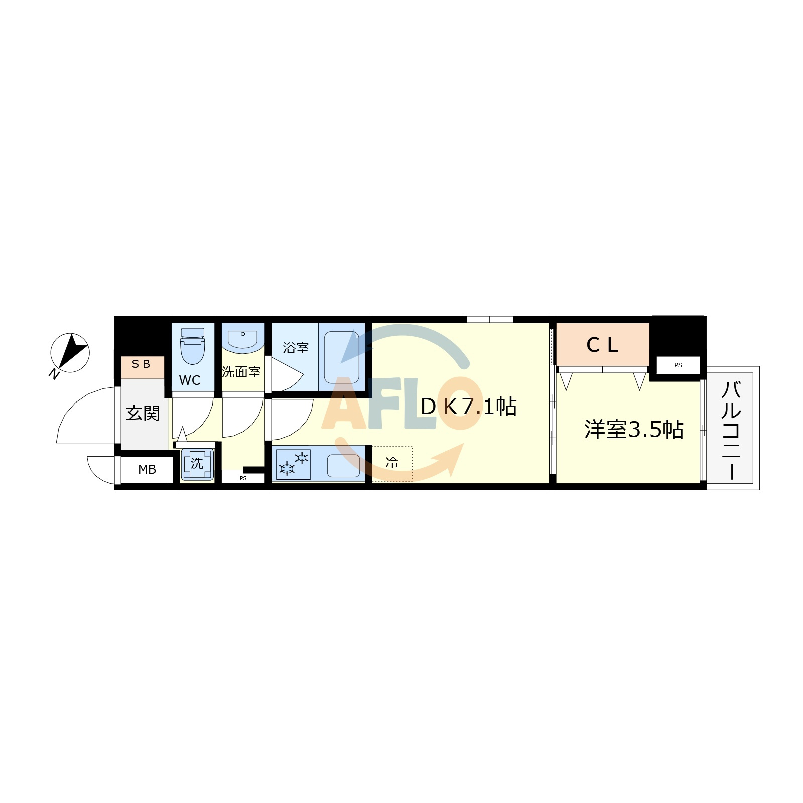 ライフフィールドなにわ本町RUELLEの間取り|ライフフィールドなにわ本町RUELLE　間取り