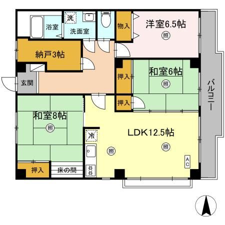 フラット新屋敷の間取り