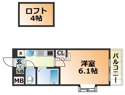エステムコート神戸県庁前Ⅲフィエルテの間取り