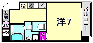 ラ・ウェゾン塚本通の間取り