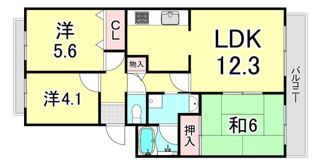 エバーグレイス西宮Ⅰの間取り
