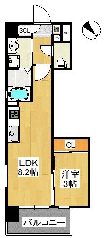 ラフレシーサ博多駅南Ⅵの間取り