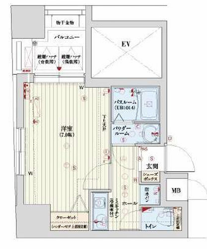 プロシード大阪梅田ポーションの間取り