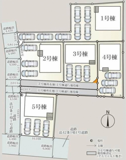 駿東郡清水町伏見の新築一戸建の区画図|敷地内区画図　1号棟