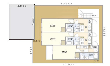 横須賀市鷹取　ベイルーム鷹取　満室稼働中の間取り