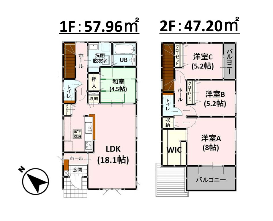 よかタウン／東区御領３丁目１期／１号棟の間取り