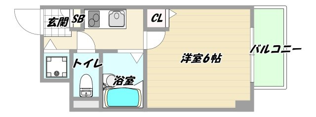 大阪市東淀川区東中島４丁目の賃貸マンションの間取り