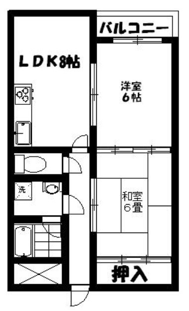 京都市伏見区　インレットの間取り