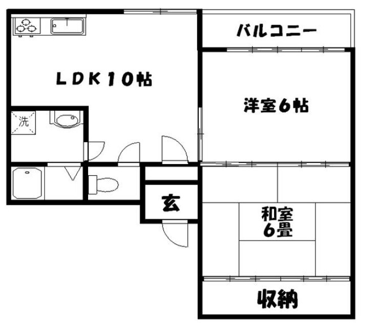 京都市伏見区　インレットの間取り