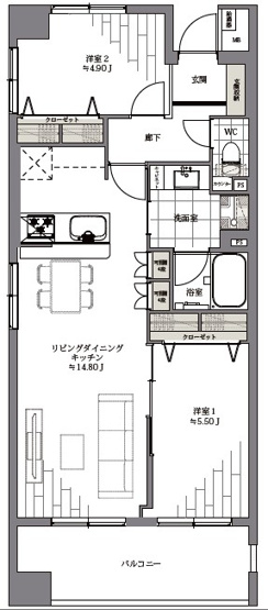 【間取り】 | 朝日クレス・パリオ門前仲町東館