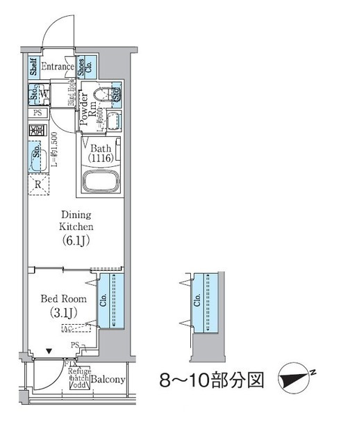 プライムブリス東中野駅前の間取り