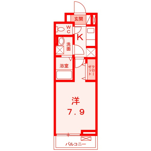 ポート　アリエッタの間取り|7.9帖の広々とした洋室♪