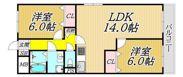 ライフ21武庫の間取り