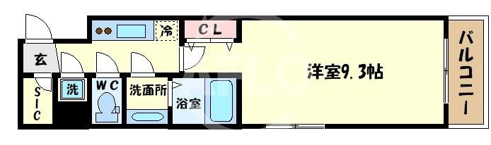 アーバンフラッツ心斎橋の間取り|アーバンフラッツ心斎橋　広々とした室内