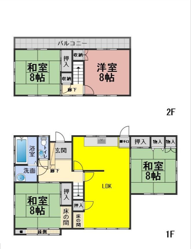 ６７４１３　岐阜市長良中古戸建の間取り