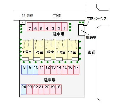 ビューラ塩津南田の駐車場