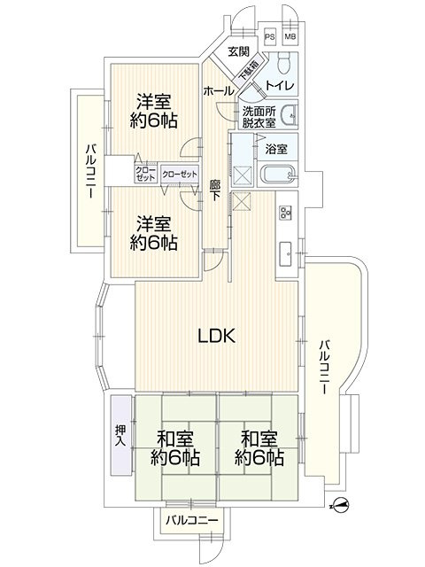 【中古マンション】ユーハウス横須賀の間取り