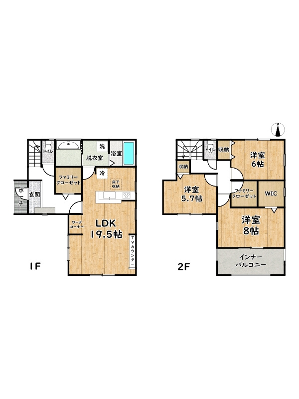 姫路市網干区垣内南町2期/新築戸建の間取り