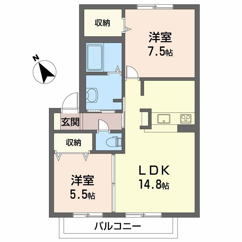 シャーメゾン南春日丘Ⅲの間取り