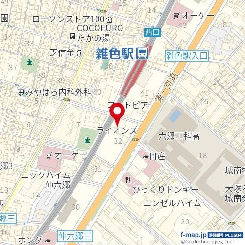 ライオンズマンション仲六郷の地図