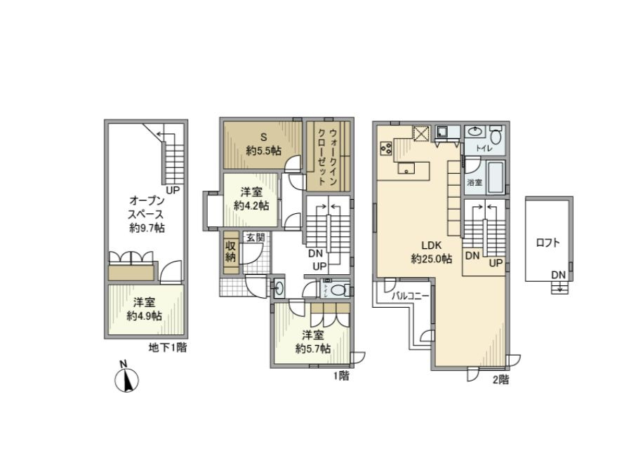 等々力戸建の間取り