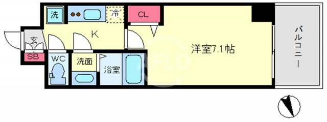 プレサンスOSAKA DOMECITYクロスティの間取り|プレサンスOSAKA DOMECITYクロスティ（プレサンスオオサカドームシティクロスティ）　間取り