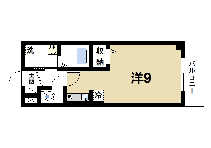 フレ　ルミエールの間取り|ワンルームの間取りです